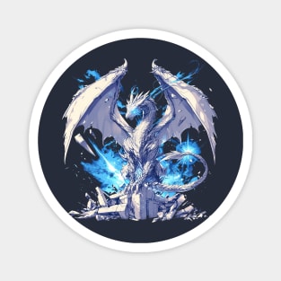 blue eyes white dragon Magnet